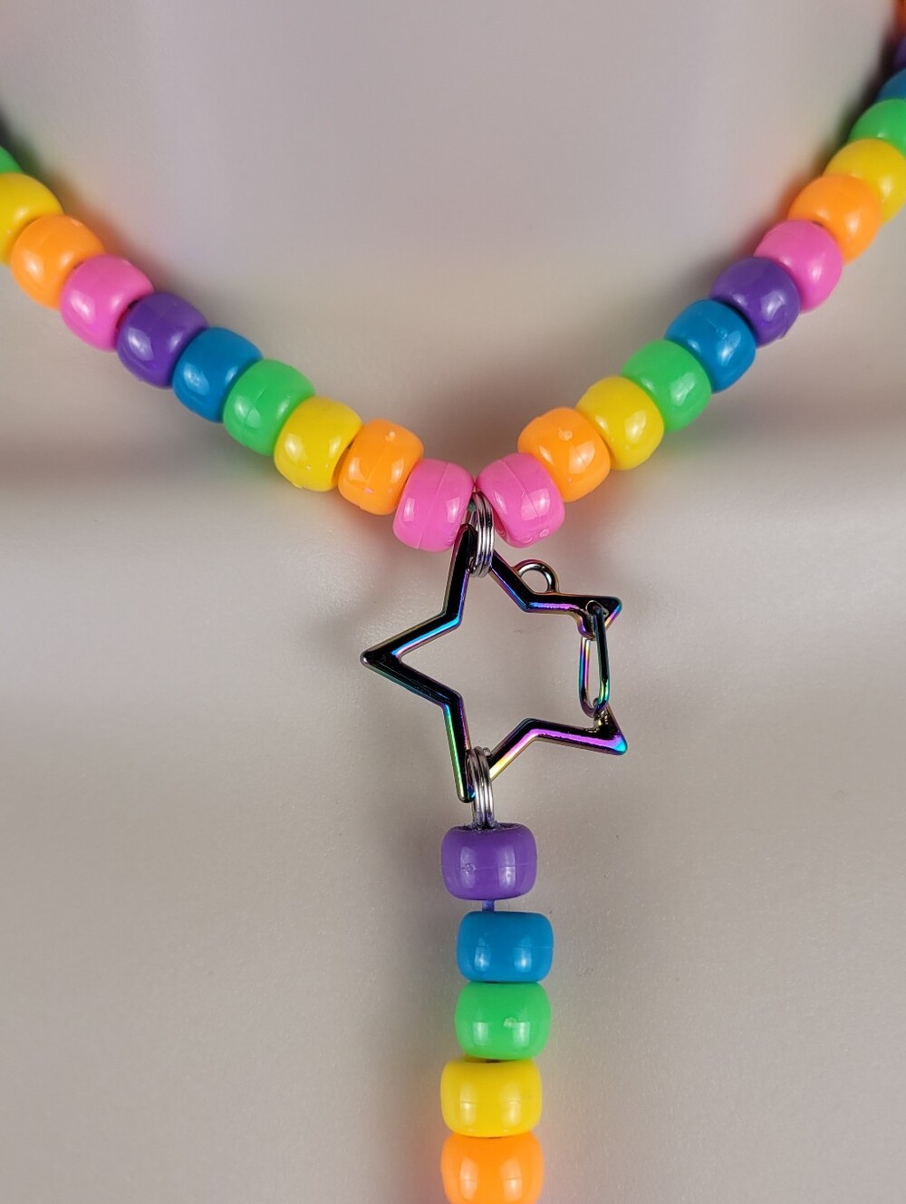 6pc Rainbow choker binky & cord earrings cuff - Picture 8 of 14